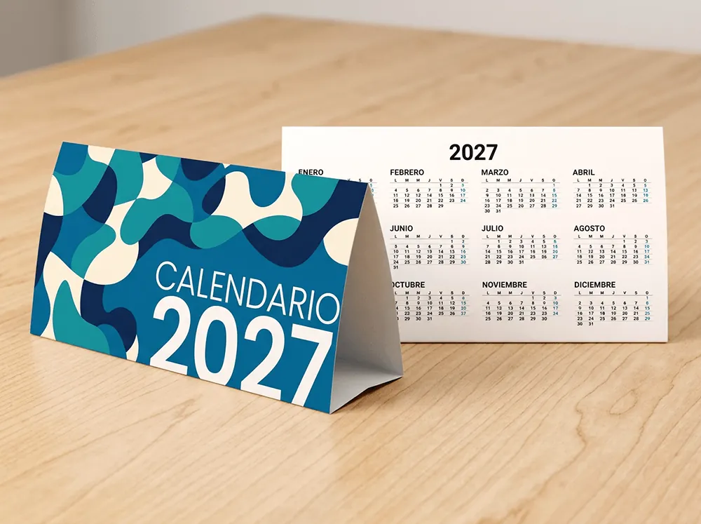 Calendario de mesa triangular personalizado