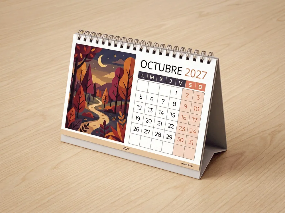 Calendario de mesa con Wire-O personalizado