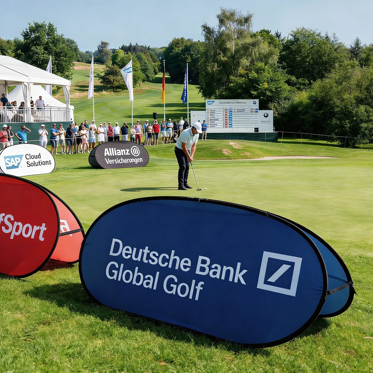 Banner Golf personalizado para eventos deportivos y señalización exterior