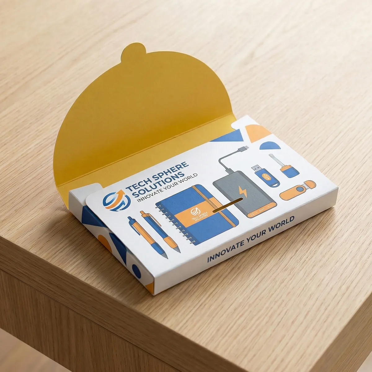 Caja sobre personalizada para packaging plano, ecommerce y documentación promocional