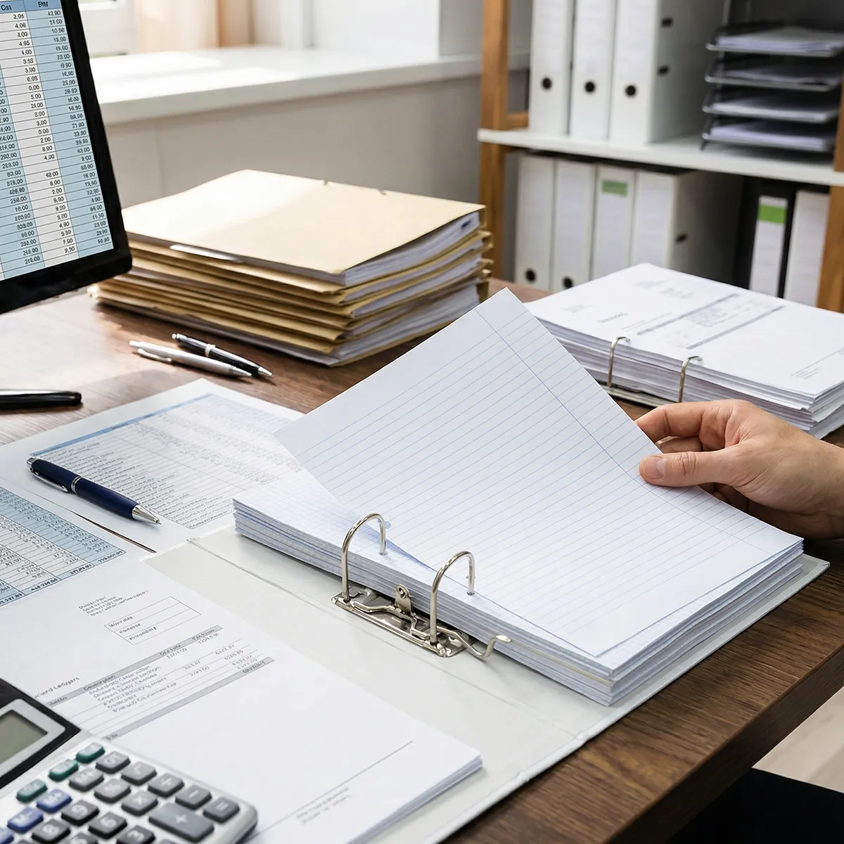 Hojas sueltas para archivadores impresas con perforado para manuales, tarifas y documentación