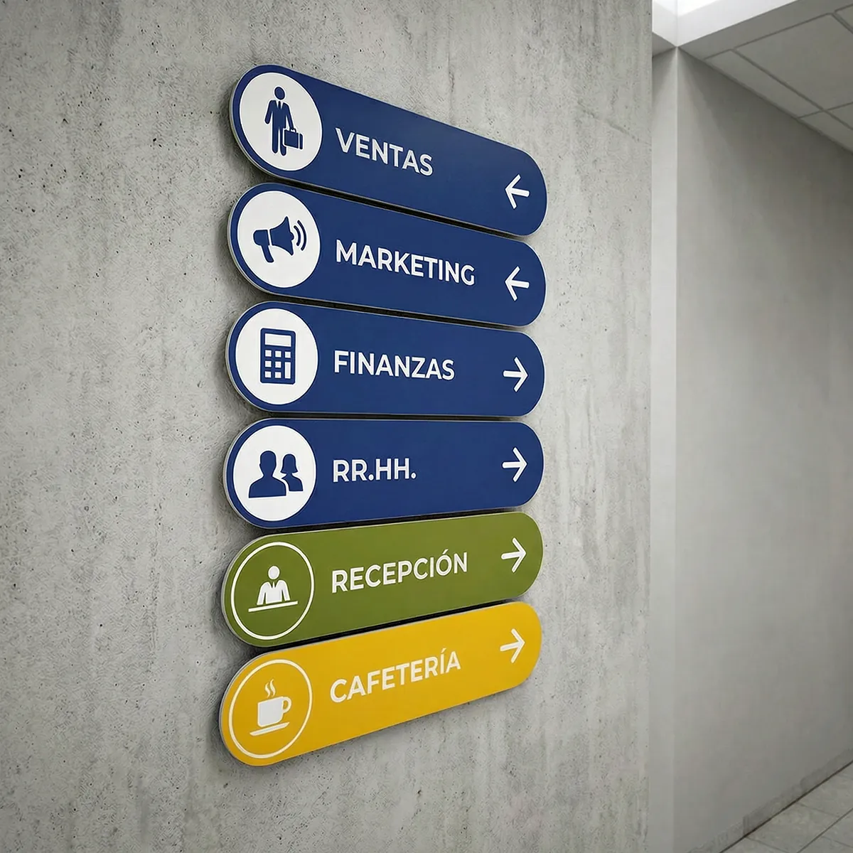 Placa de dirección personalizada para despachos, oficinas y señalización interior