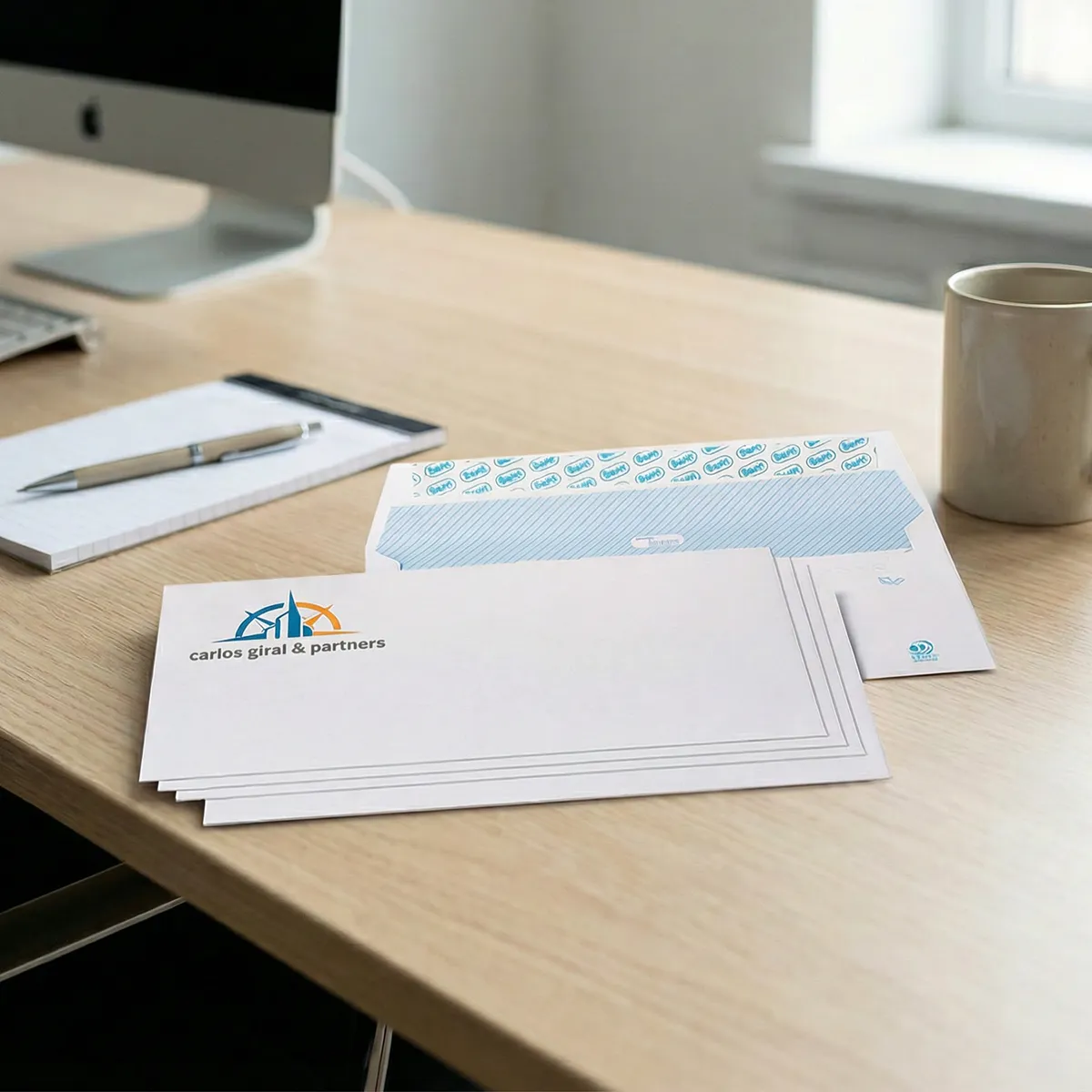 Sobres personalizados para papelería corporativa, envíos y comunicación de empresa