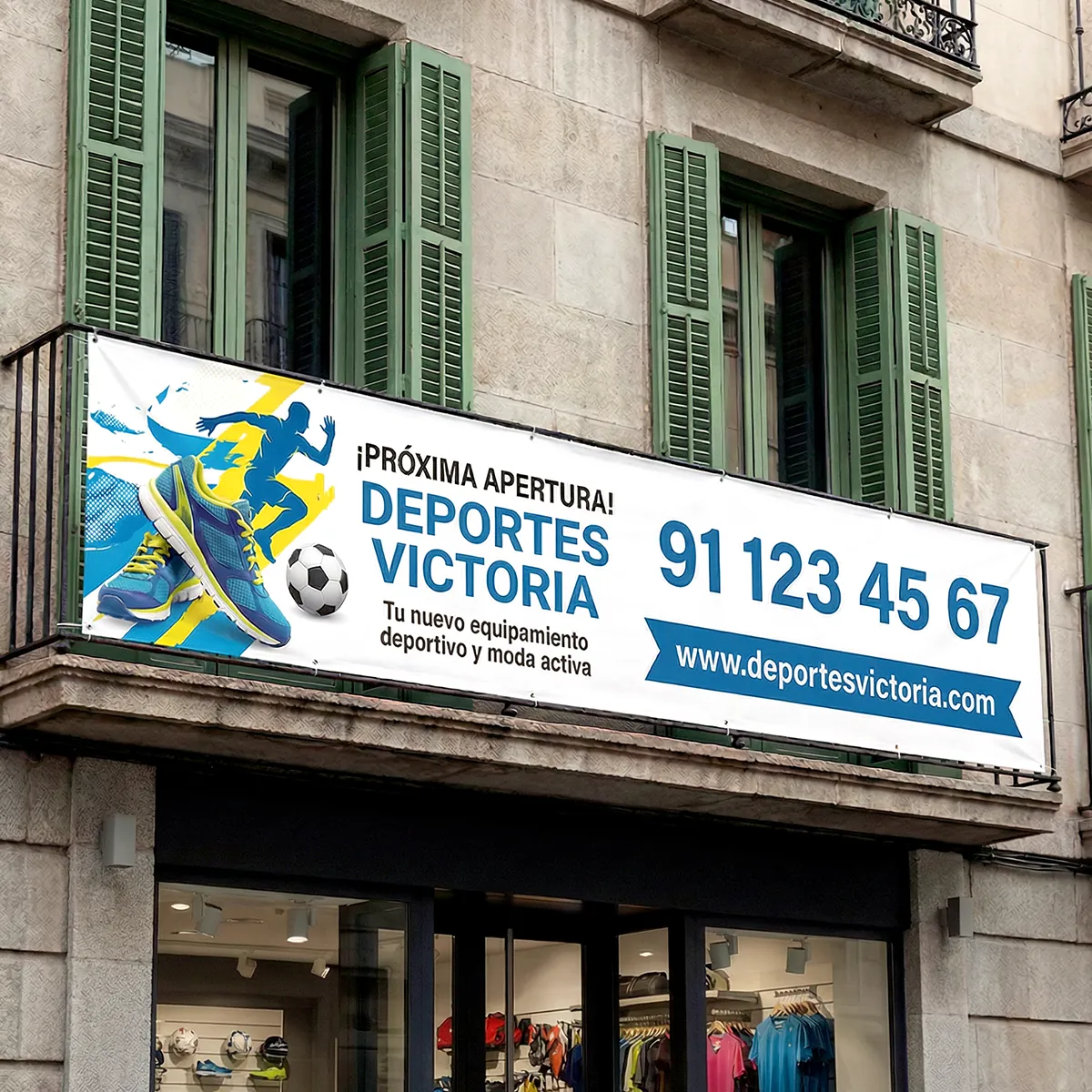 Lona publicitaria impresa para fachadas, eventos y comunicación exterior