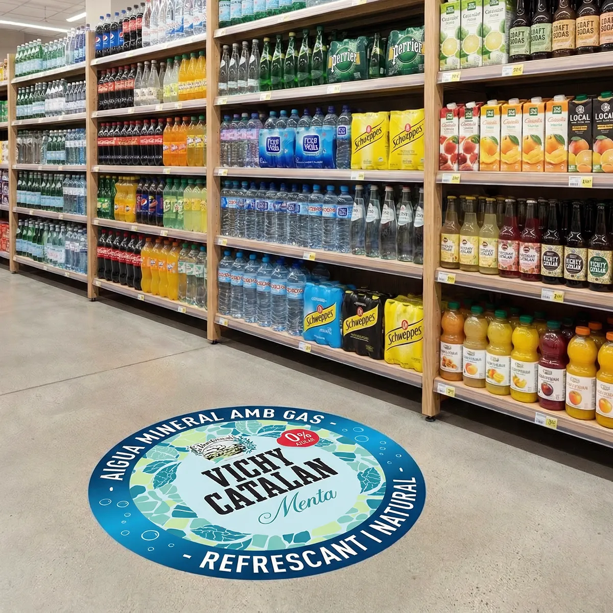 Vinilo para suelo personalizado para señalización, campañas y recorridos comerciales