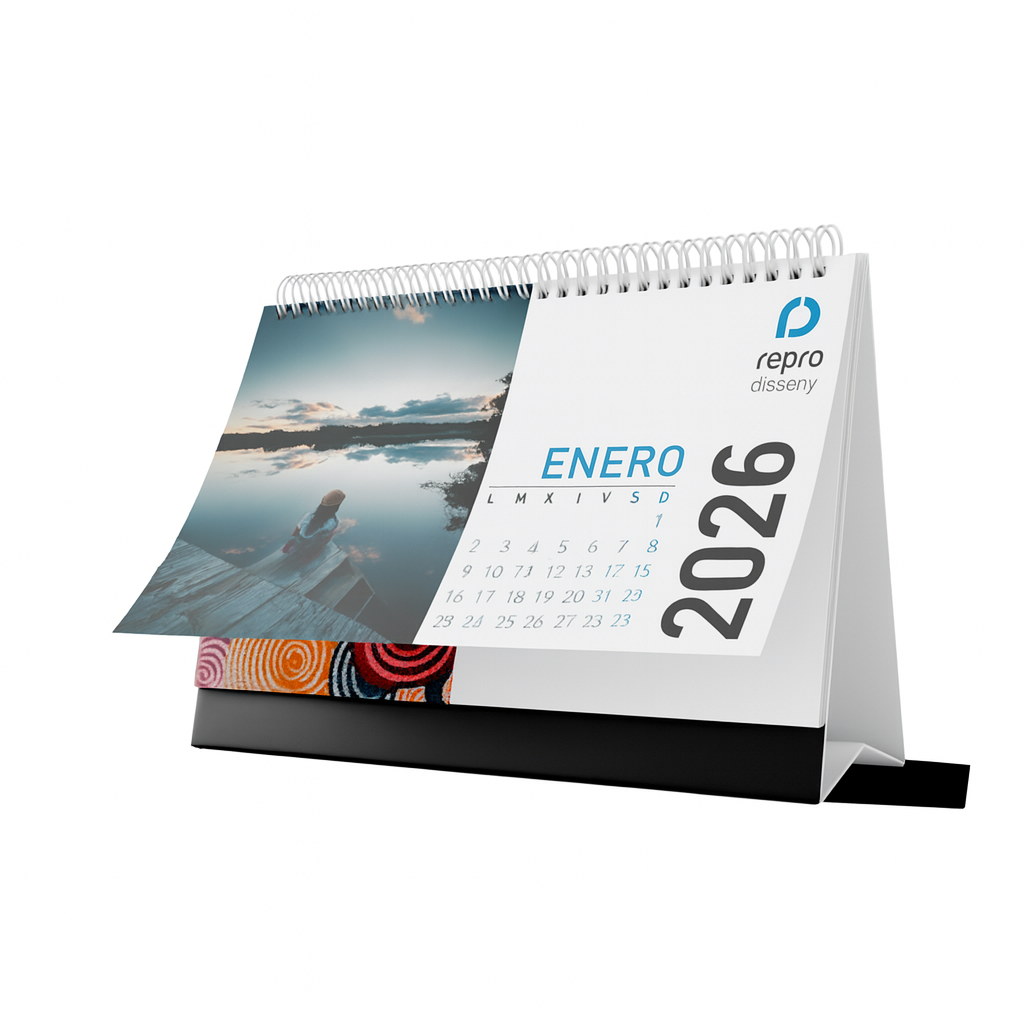 Calendario de mesa con encuadernación Wire-O personalizado